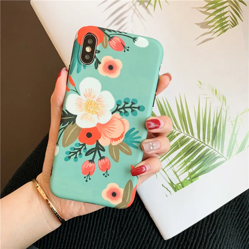 Цветной чехол с цветами для телефона iphone 6 6s 7 8 plus X чехлы XS Max XR модные красивые