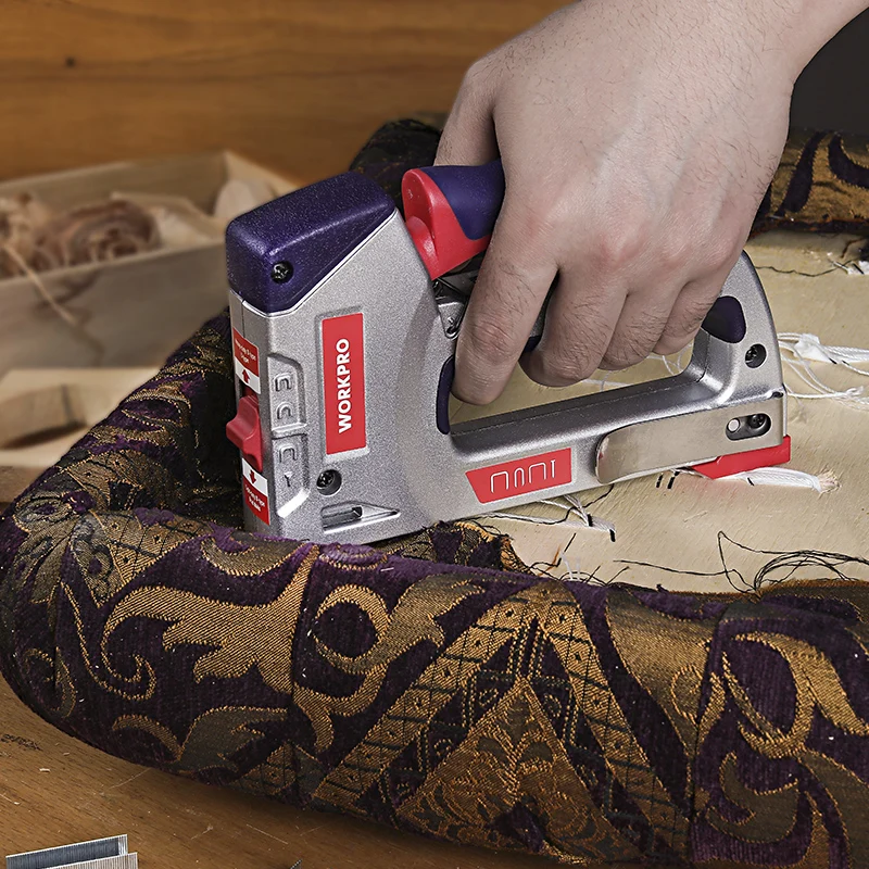 WORKPRO 4 в 1 сверхмощный штапельный пистолет для DIY мебель для украшения дома руководство для степлера гвоздь пистолет с 4000 скобы гвоздильщик