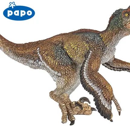 Новинка 2017 года Papo с перьями Велоцираптор Имитация Динозавра Коллекция Музея мир