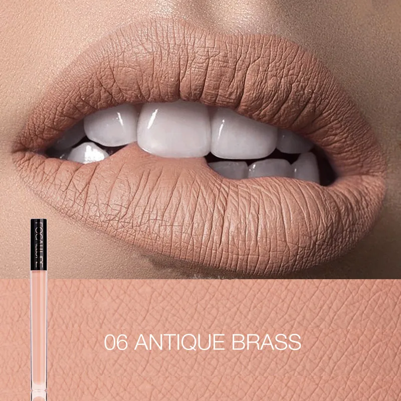 6 Focallure Matte жидкая помада 14 цветов красный коричневый телесный водонепроницаемый стойкий карандаш для губ женская красивая помада макияж - Color: 6