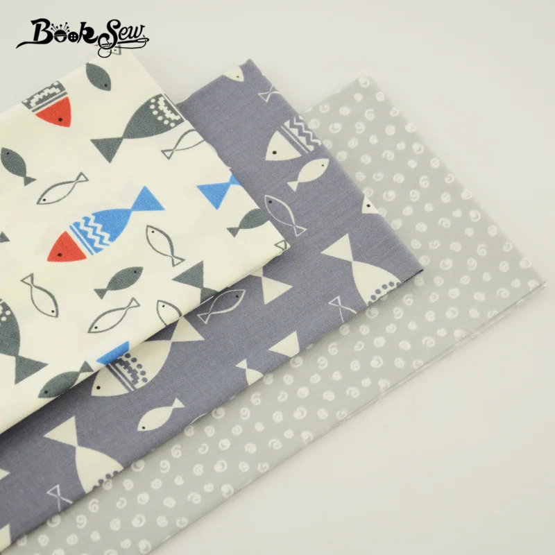 Booksew 100% хлопчатобумажная саржевая ткань 3 шт. различные цвета и дизайн четверть