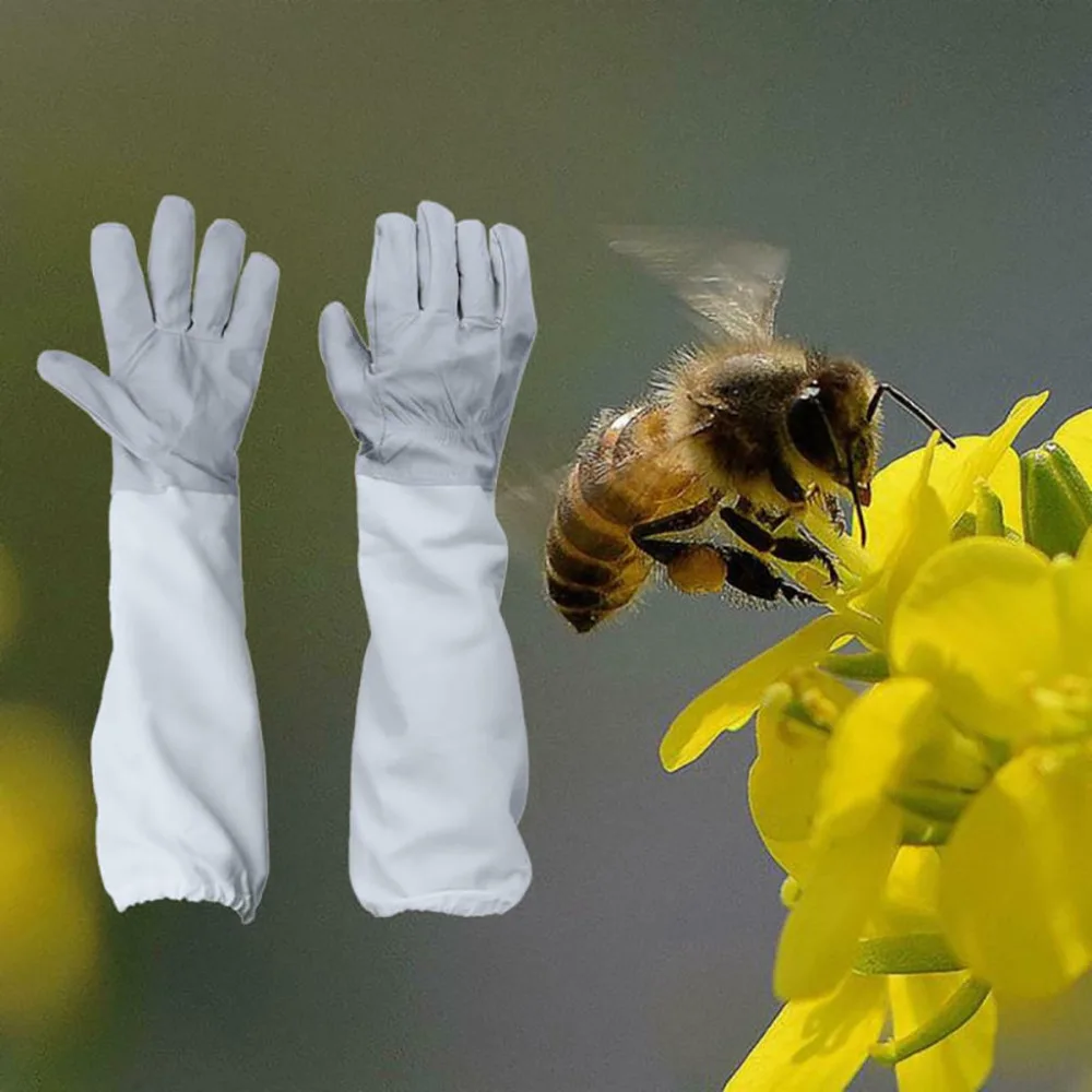 Beekeeping gloves goat bee anti-bee beekeeping protection long-sleeved equipment and tools **D | Дом и сад