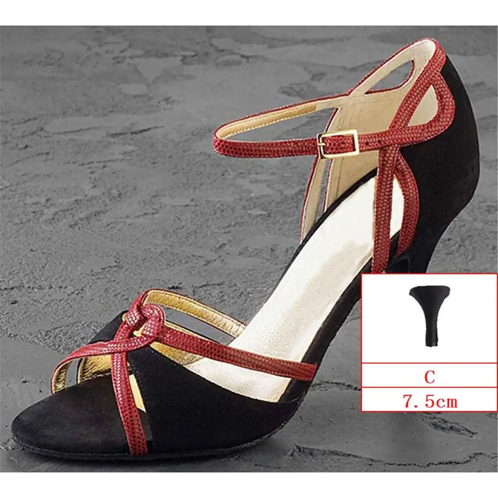 C Обувь для сальсы, черный нубук, Zapatos de baile, 4,5-8,5 см, высота каблука, удобная женская обувь для латинских танцев, JYG959 - Цвет: C