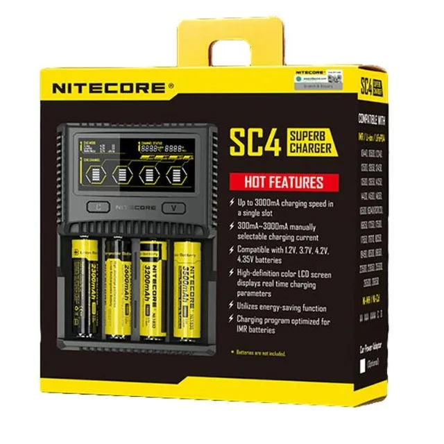 Официальный Nitecore UM4 UM2 SC4 USB QC зарядное устройство интеллектуальная схема глобальная страховка Li-Ion AA AAA 18650 21700 26650 - Цвет: SC4