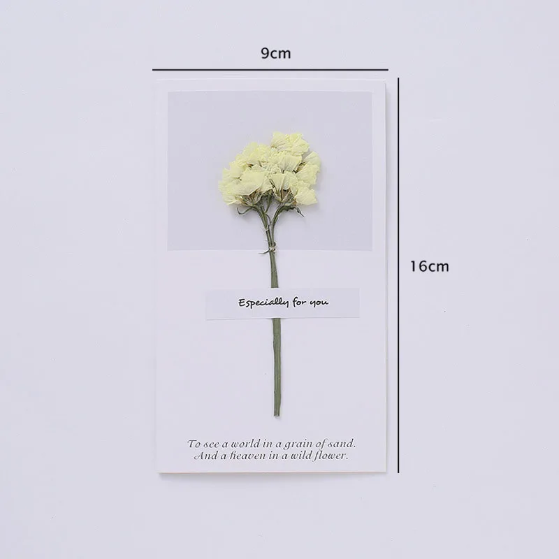 yellow forget-me-not 1 компл. Природа сушеные цветы складные пустые карты Гипсофилы спасибо подарок открытка Канцелярские конверт - Цвет: yellow forget-me-not