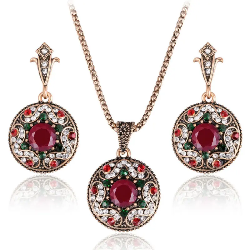 Женский винтажный комплект ювелирных изделий Свадебный в этническом турецком