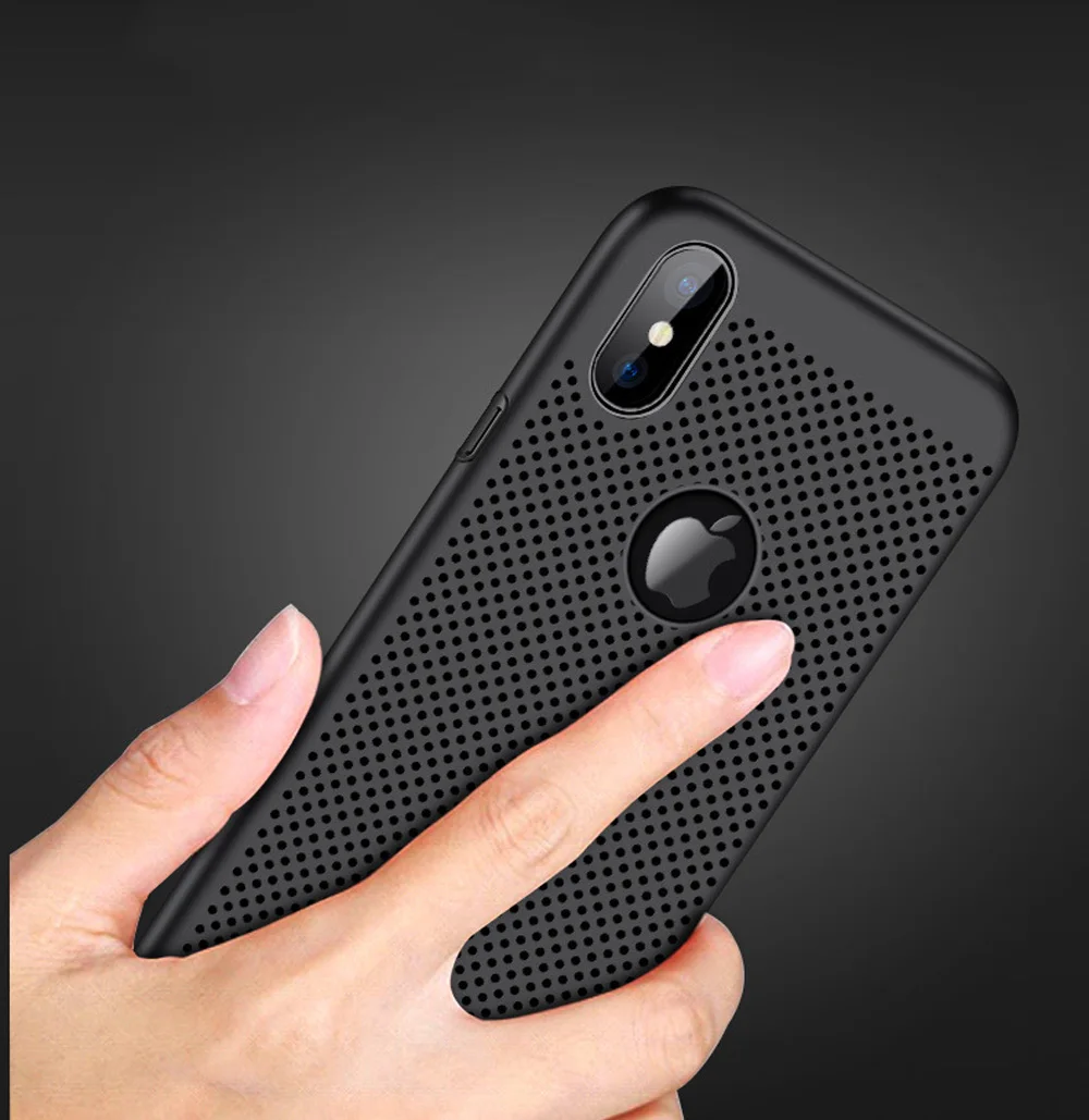 Heyytle ультра тонкий чехол для iPhone X 6 6s 7 8 Plus полые чехлы с рассеиванием тепла Жесткий ПК для iPhone XS MAX XR X задняя крышка Coque