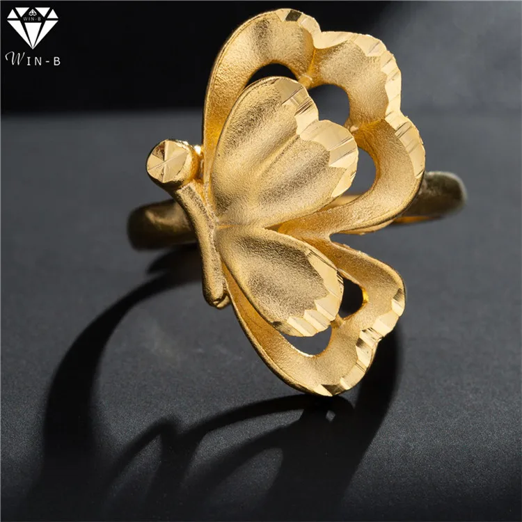 

WIN-B Thumb Ring Adjustable Butterfly bangle trendy wedding bands Women Dress Party Free Size Rings Jewelry Accessories