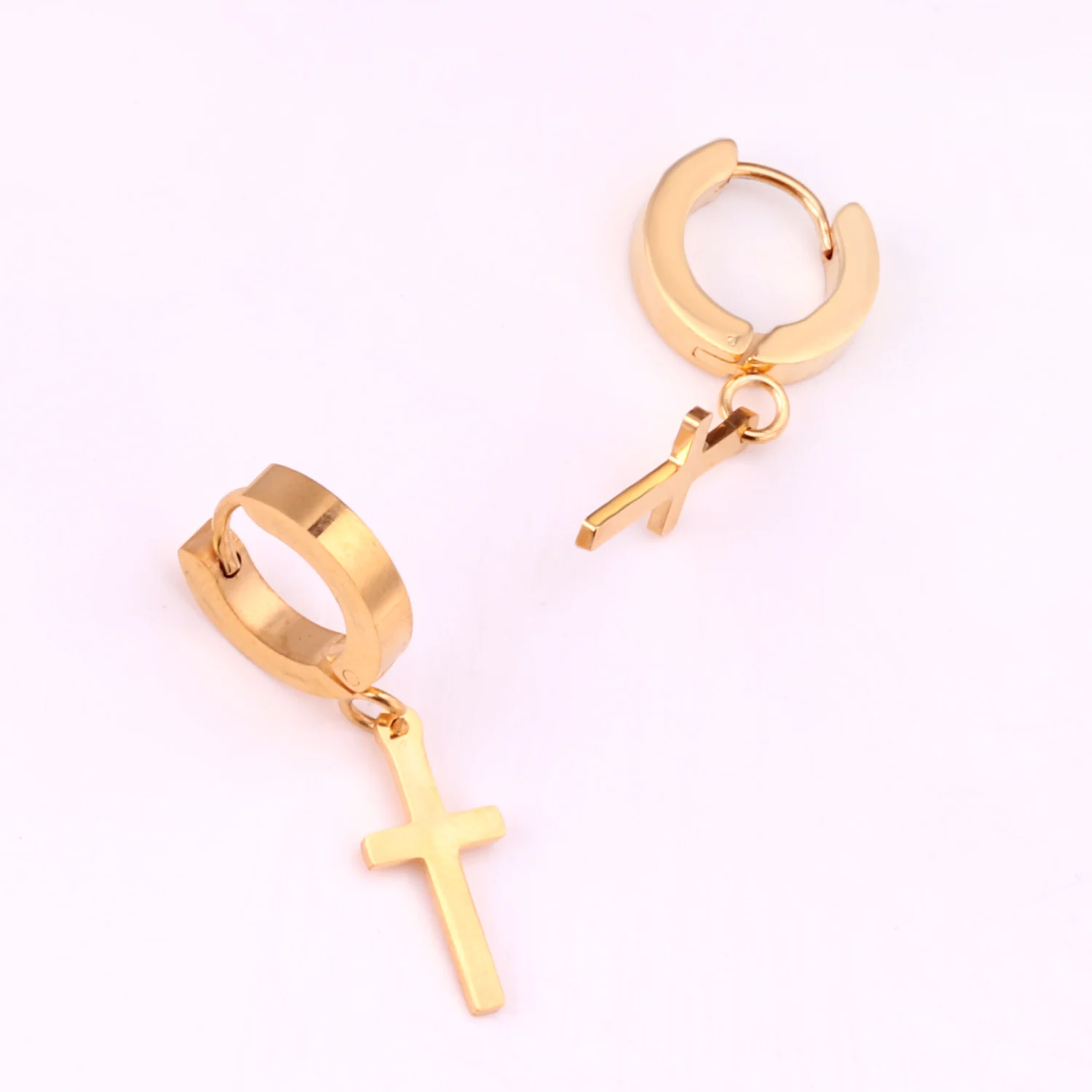 Серьги кольца LUXUKISSKIDS для женщин модные ювелирные изделия с крестом серьги из