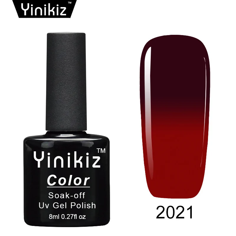 2021 Yinikiz термо-лак для ногтей, меняющий цвет, гель, не впитывается, дизайн ногтей, маникюр, Волшебная сменная основа - Цвет: 2021