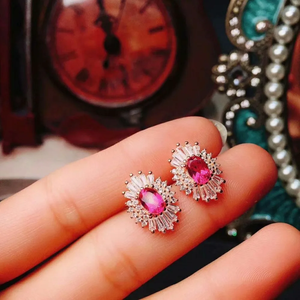 

shilovem 925 sterling silver Natural Pink topaz Rings pendants fine Jewelry women wedding open send necklace jctz4657agfb