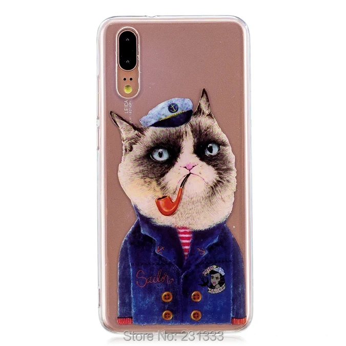 Мягкий ТПУ IMD чехол C ku для Huawei P20 P10 P8 LITE 2017 Y5 II Y6 NOVA Прозрачный губ кошек свиней