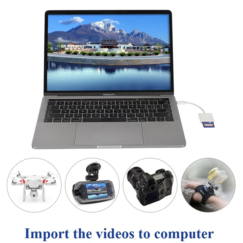 SD Card Reader Камера комплект Тип C USB OTG картридер кабель для передачи данных