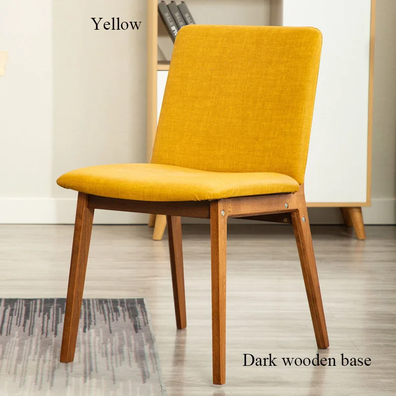 Dark wood Yellow Мебель для дома в скандинавском стиле, минималистичное кресло для спальни, кабинета, стул из твердой древесины, спинка для офиса, ресторана, встречи, кофе, отеля, столовой, современные стулья - Цвет: Dark wood Yellow