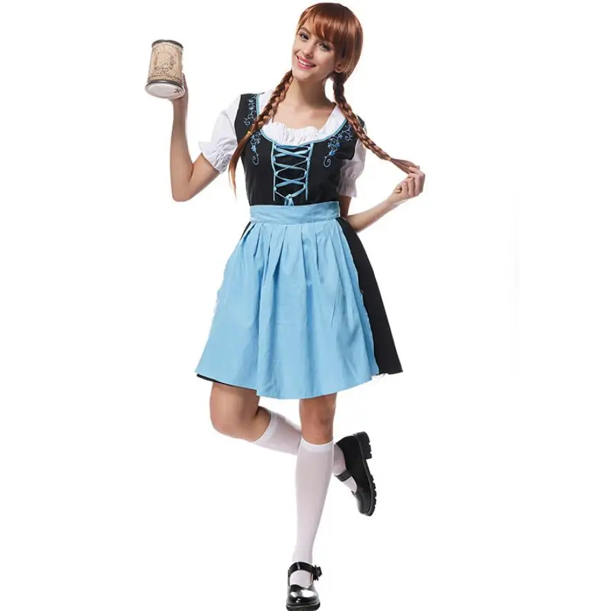 Традиционный костюм для девушки с изображением пива модель Октоберфеста