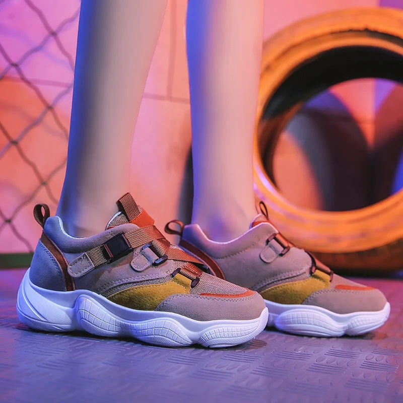 Женская обувь Новая модная женская повседневная на высокой платформе полосатые