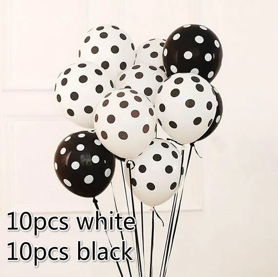 20pcs mix 20 шт./лот Красного и черного цветов латексных шарика в горошек надувные шары Mickey Мышь тема День Рождения Globos Свадебные Baby Shower вечерние украшения - Цвет: 20pcs mix