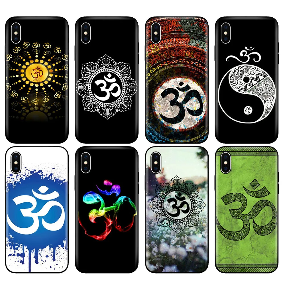Черный чехол из ТПУ для iphone 5 5s SE 2020 6 6s 7 8 plus X 10 XR XS 11 pro MAX силиконовый Aum Om Yoga|Бамперы|