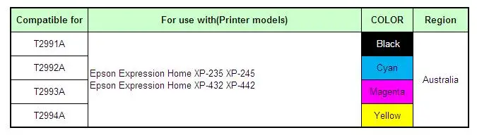 YOTAT ARC чип T2991A T2992A T2993A T2994A чип картриджа T29 29XL для Epson XP235 XP235 XP245 XP432 XP442(Австралия