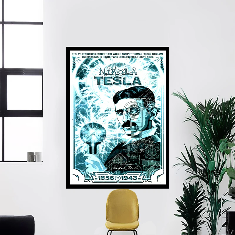 Великолепный физик Тесла постер классная Science Magic Portrait ретро декоративные