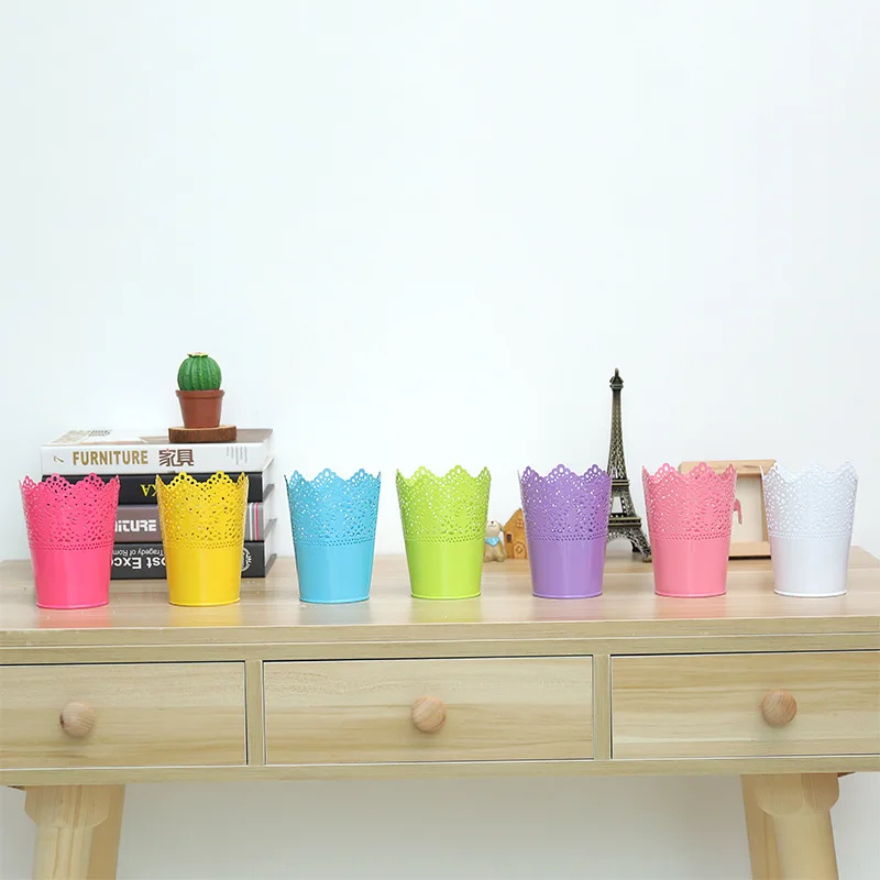 Милая Цветочная ваза для растений ручка макияж кисти ящики хранения держатель