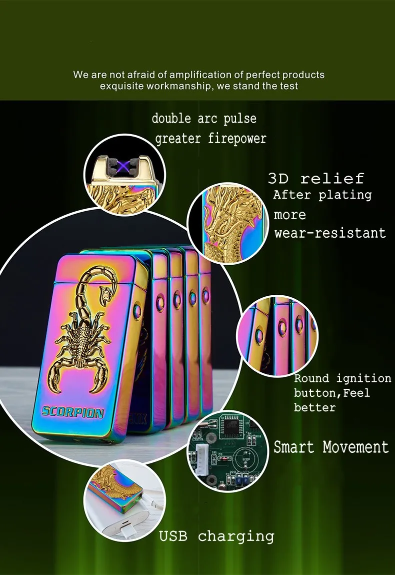 Роскошные USB зажигалки бренд ветрозащитный беспламенный электронная сигарета