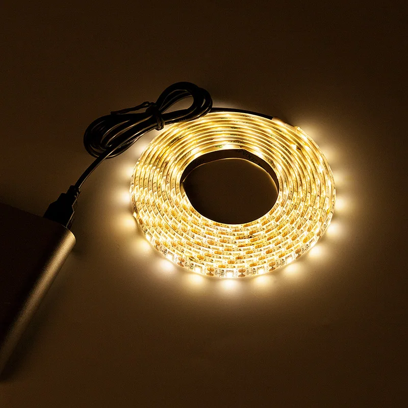 USB DC 5V Светодиодная лента 50 см 1 м 2 3 SMD 5050 кабель силовая Гибкая полоса световая