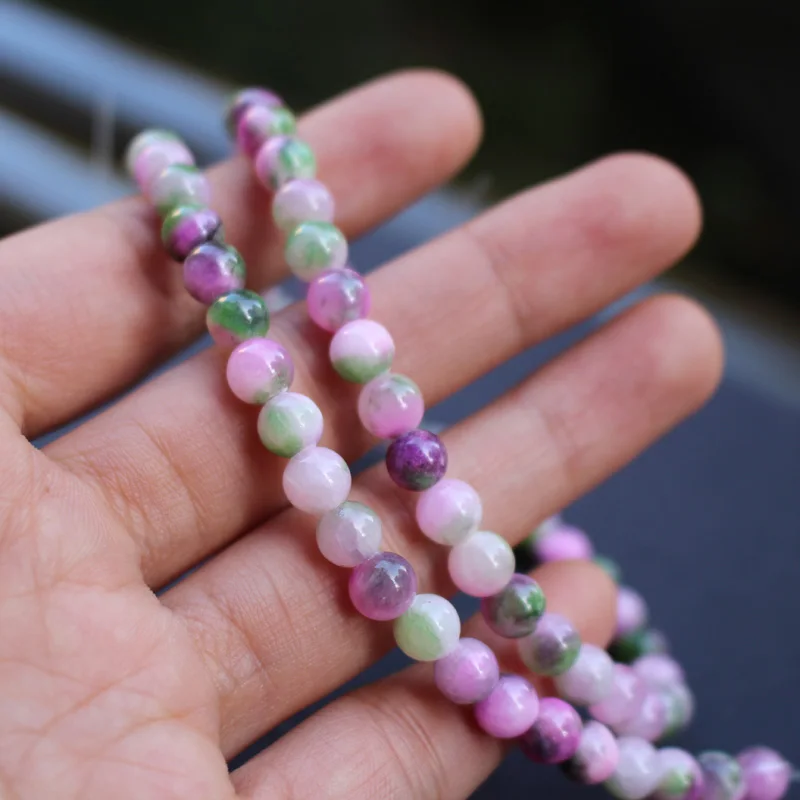 

6mm 8mm Stone beads Bosi Stone Simply Light Purple and Green Color Fashion beads for jewelry making