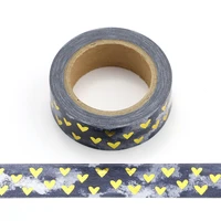 1pcs heart foil washi tape japanese paper 1 5cm10m kawaii scrapbooking tools masking tape xmas photo album diy decorative tapes
