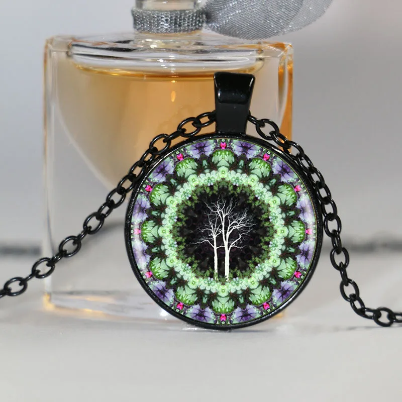 Rune лес Мандала Логотип Подвеска с цветочной мандалой картина искусство