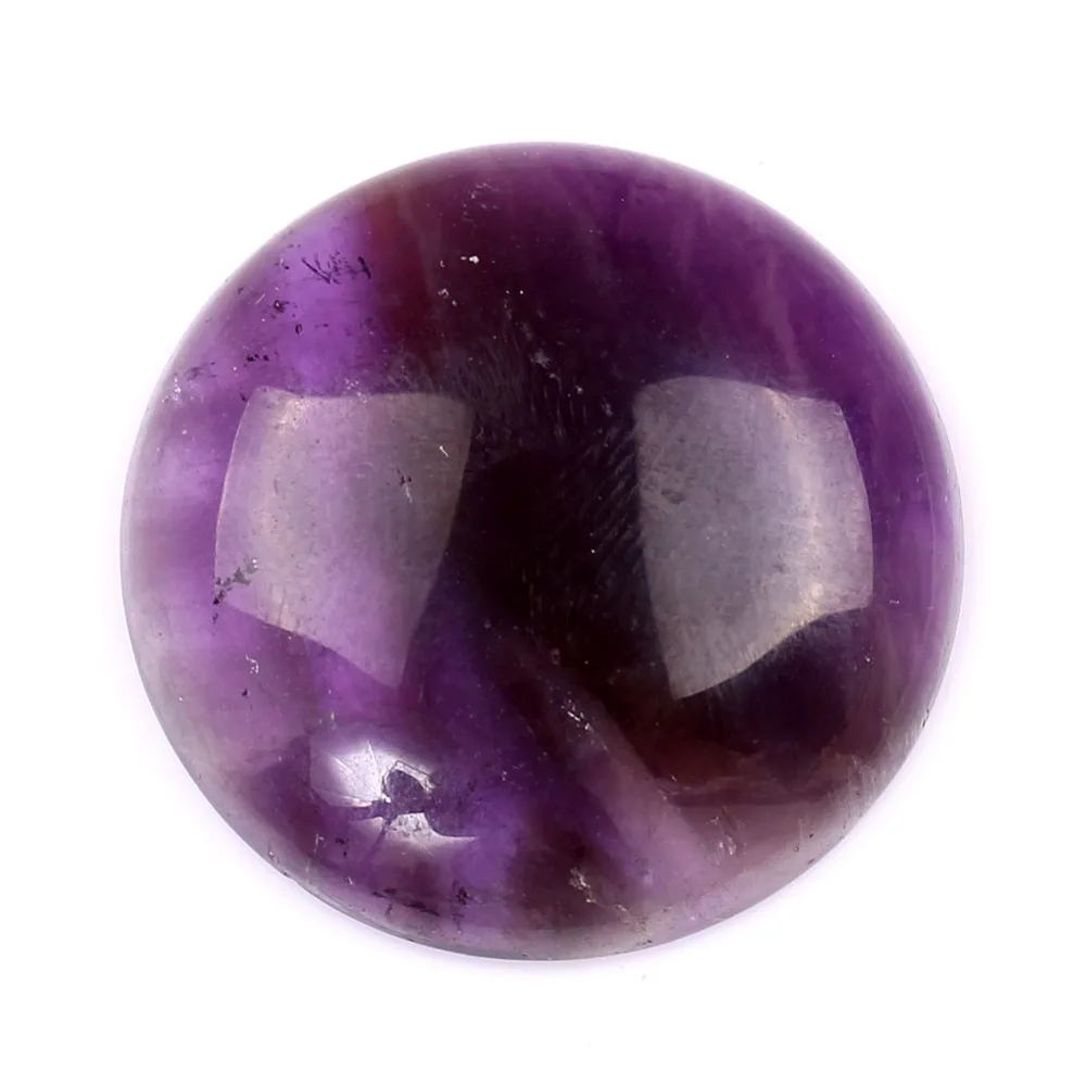 Натуральный Аметист круглый кабошон хрустальный камень с плоским основанием для