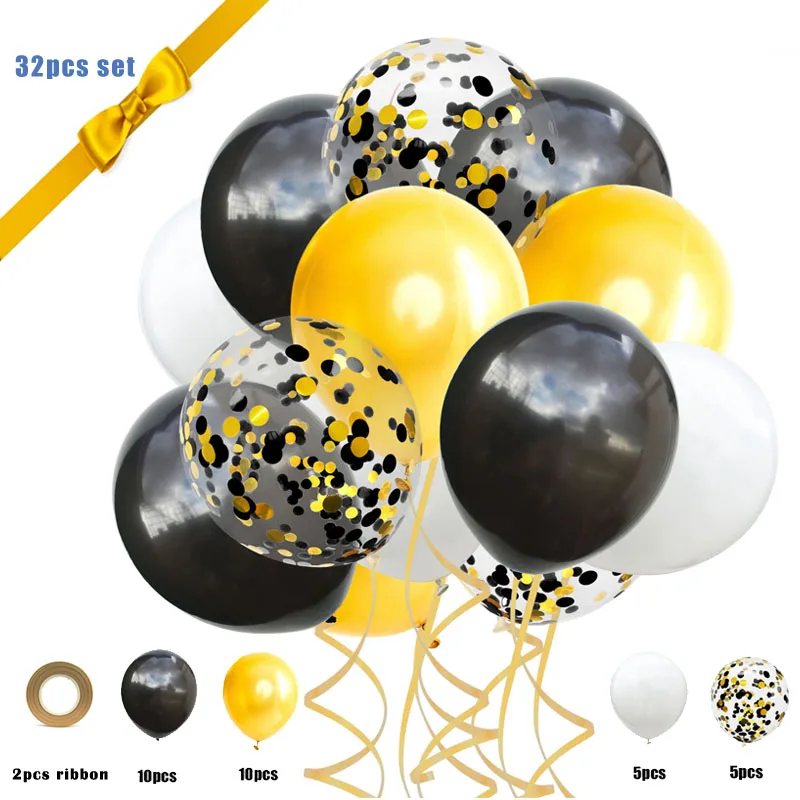 Набор из 32 дюймовых прозрачных латексных шаров смешанных цветов с блестками