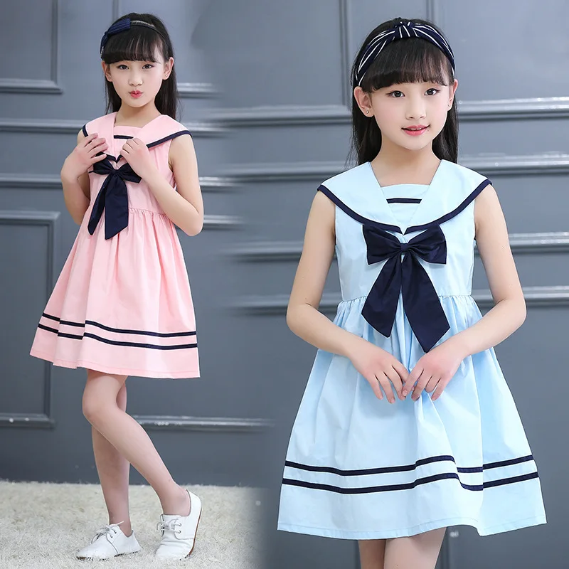 2017 новое детское платье в духе колледжа летнее школьное для девочек детская