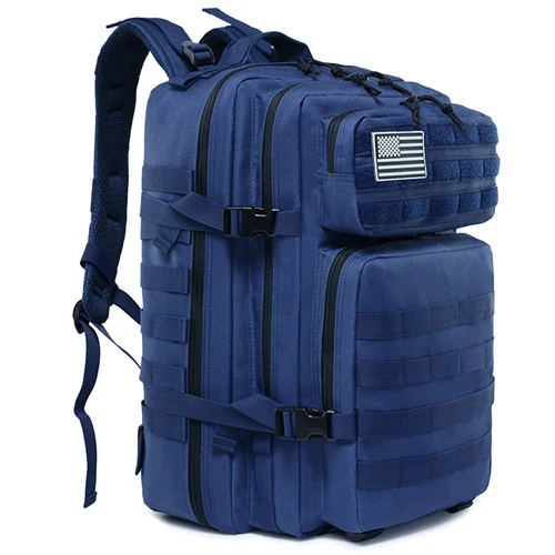 Blue 45L военно-тактические рюкзак с камуфляжным принтом Открытый Армия Нападение Молл рюкзак Водонепроницаемый нейлон EDC мешок для кемпинга Пеший туризм походы - Цвет: Blue