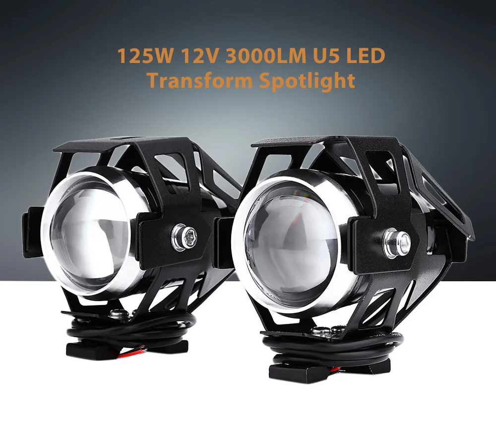 Прямоугольная мотоциклетная фара LED 2 шт. 10 Вт 12 В 3000LM U5 алюминиевый сплав высокая