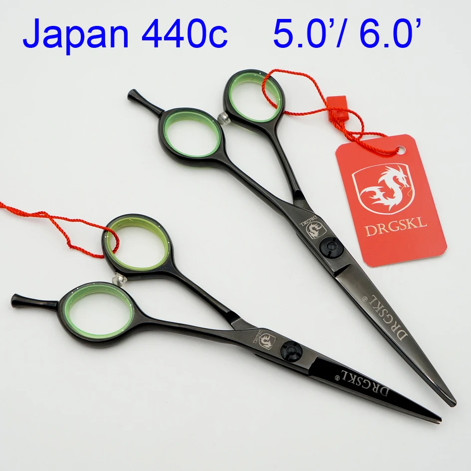 

DRGSKL superior 440C black paint hair cut scissors 5/6 inch hair modelling scissors barber hairdressing hair shears high quality