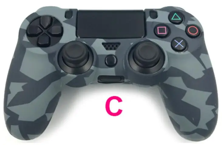 Мягкий рукав резиновый силиконовый защитный чехол для Dualshock 4 Playstation 4 PS4 Pro тонкий игровой контроллер - Цвет: C