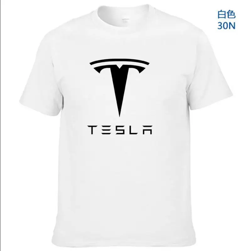 Новые мужские футболки Tesla с коротким рукавом и круглым вырезом хлопковые