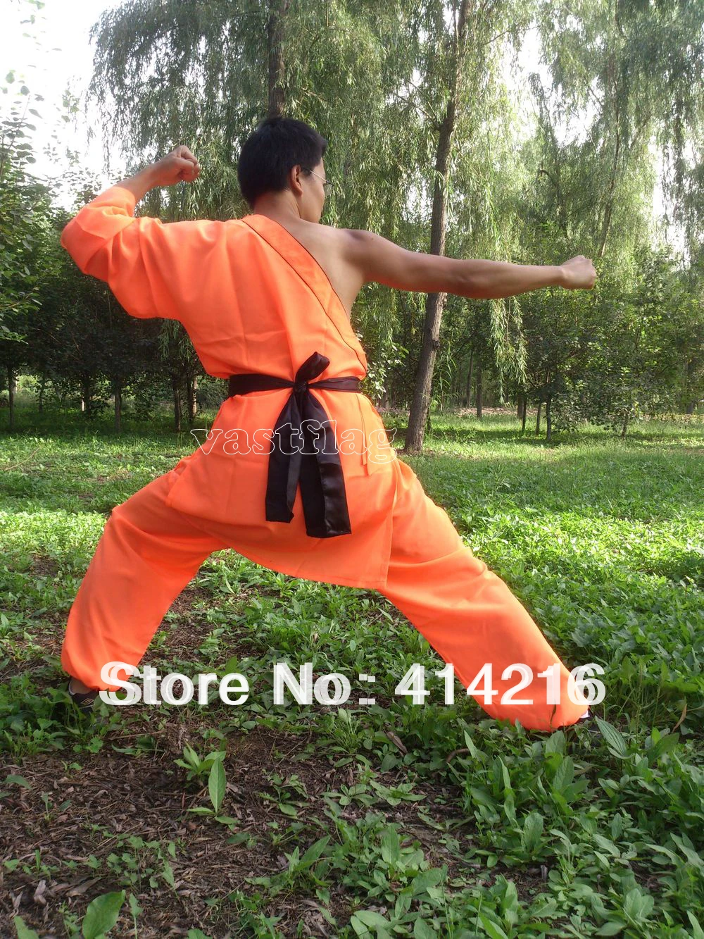 Унисекс Костюмы кунг-фу для единоборств одежда Вин-Чун шаолина оранжевая детей и