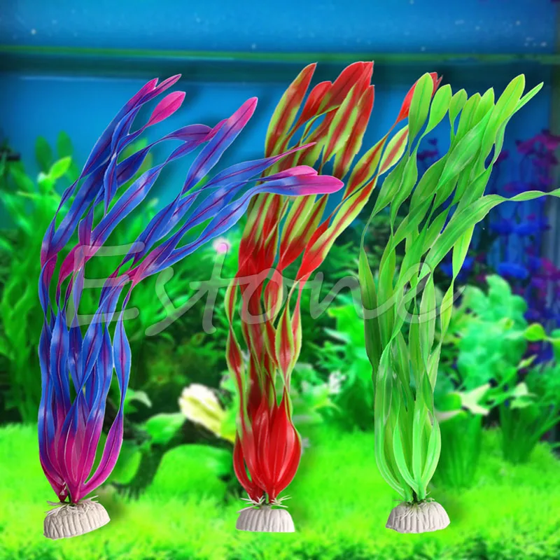 Искусственный аквариум искусственный длинный лист зеленая вода пластик