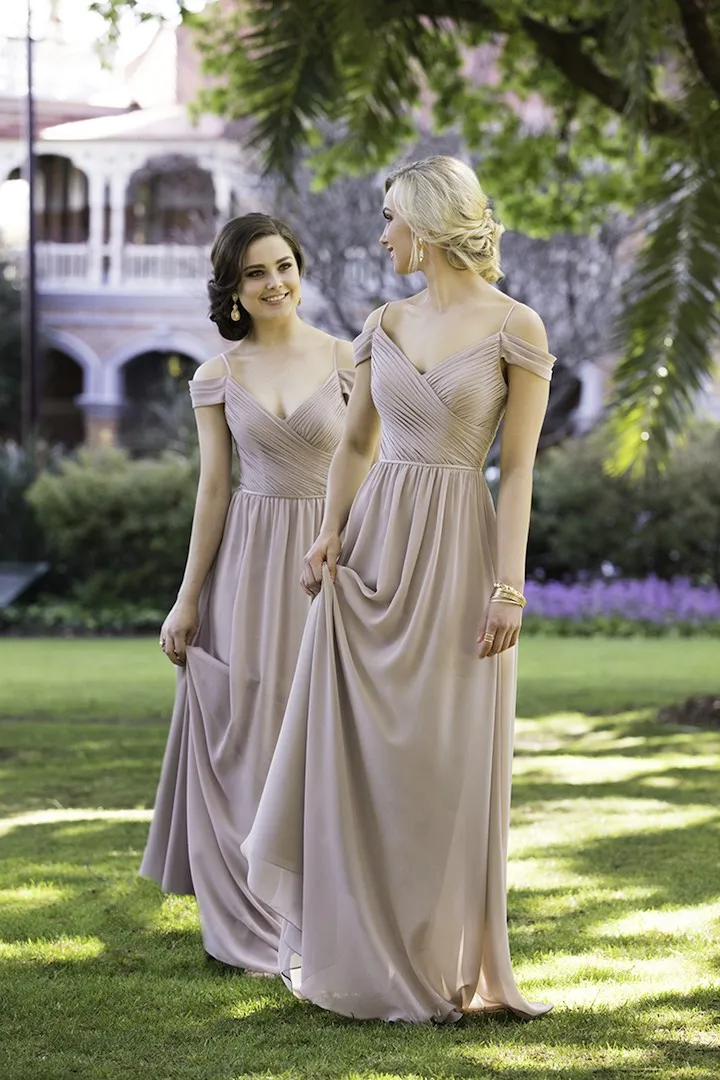 Off The Shoulder Chiffon Bridesmaid Dresses Long 2019 Robe Demoiselle D'honneur Spaghetti Straps A Line Wedding Guest | Свадьбы и