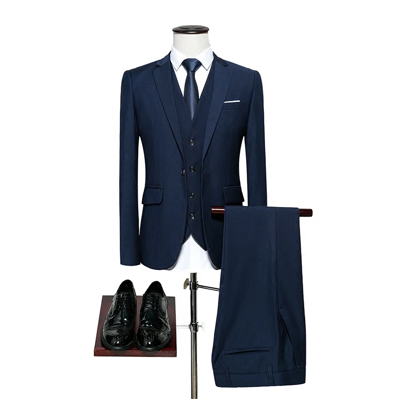 Синий Plyesxale Для мужчин костюмы Slim Fit 3 предмета Свадебный костюм для жениха 4XL 5XL 6XL красный цвет: желтый, темно-зеленый, белый, пурпурный, костюмы для Для мужчин Q20 - Цвет: Синий