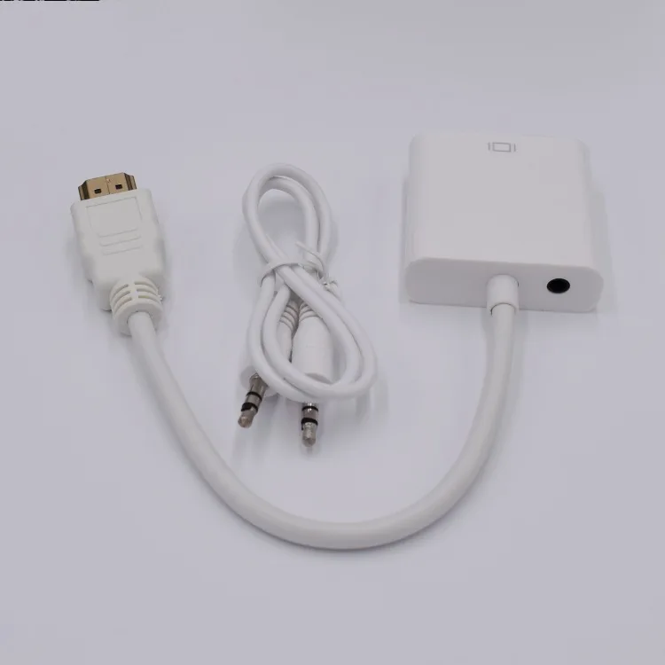 Совместимому с HDMI to VGA 3 5 мм разъем видео адаптер HD ТВ ЭЛТ для XBOX 360 PS3 конвертер 50 шт