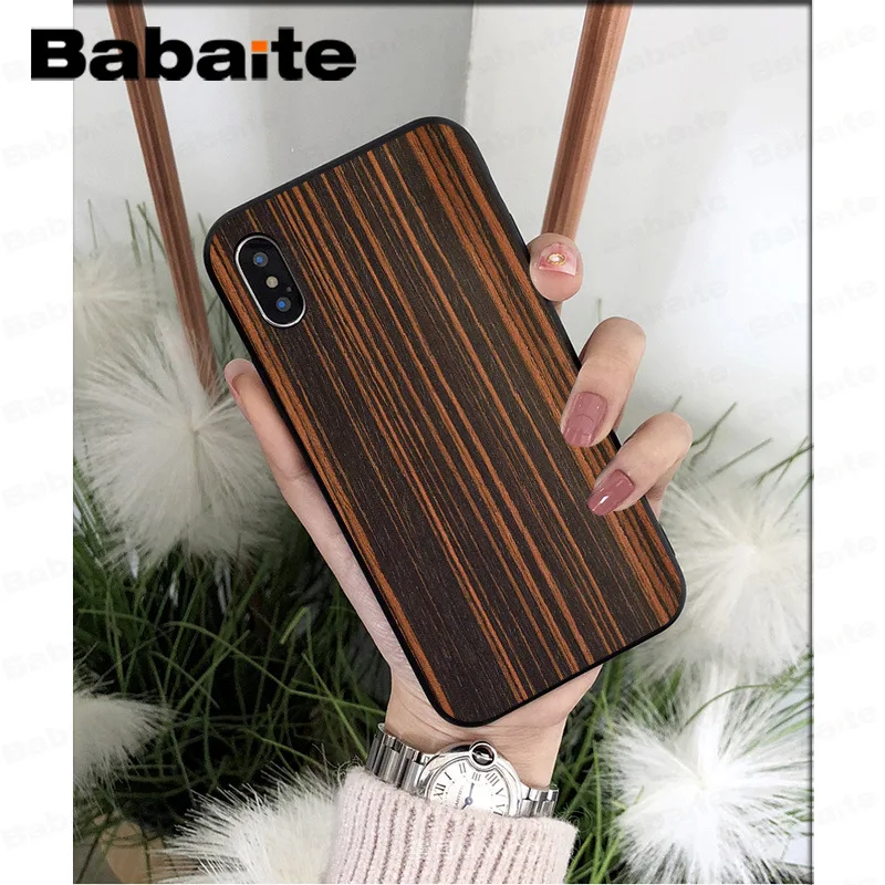 Мягкий чехол для телефона Babaite из ТПУ с текстурой древесины аксессуары сотового