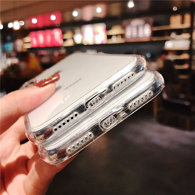 Прозрачный силиконовый чехол для телефона iPhone XR XS Max X металлические линзы