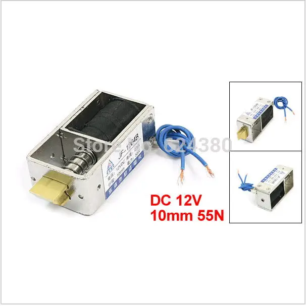 Фотомагнит с открытой рамой, электромагнитный соленоид, 12 В, 24 В постоянного тока, 400 мА, 10 мм, ход 40N, 4 кг, сила 2,2 фунта