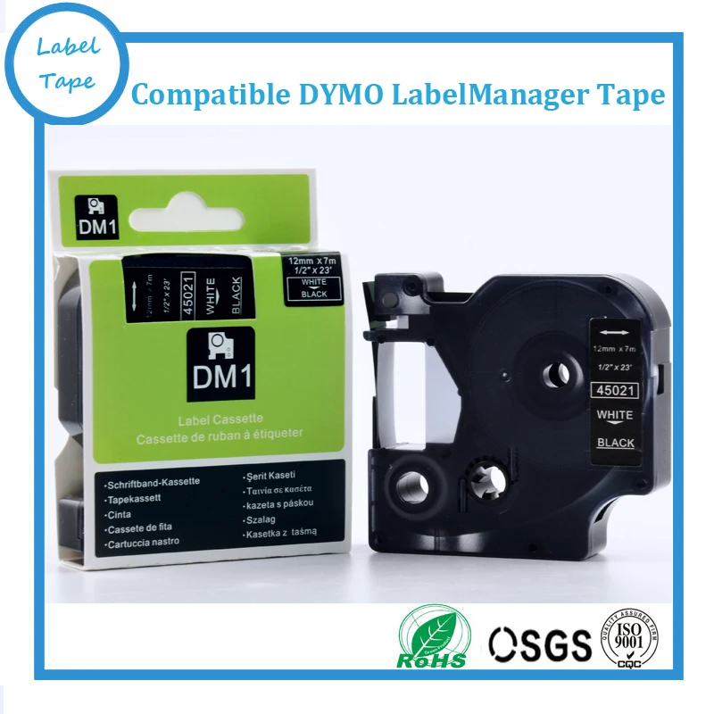 DYMO D1 12 мм лента для маркировки белая черная картридж dymo 45021 принтер dymo|label tape|dymo d1dymo