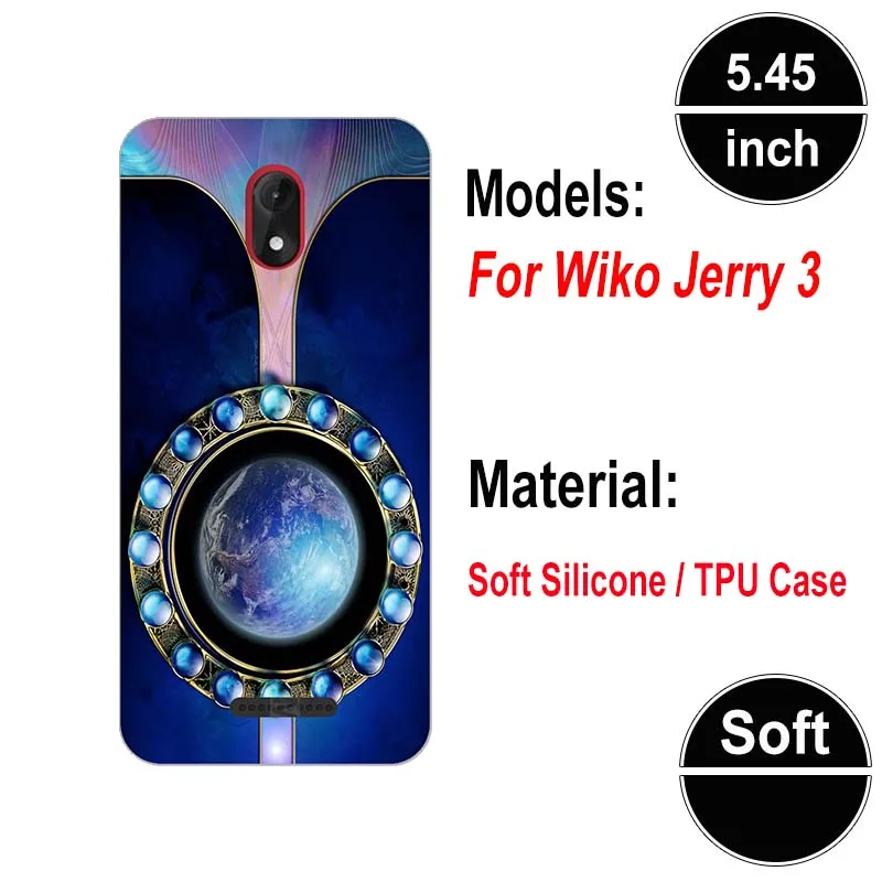 Мягкий силиконовый чехол для Wiko Jerry 3 Jerry3 5,4", Чехол s для Wiko Jerry 3, мягкий чехол с рисунком