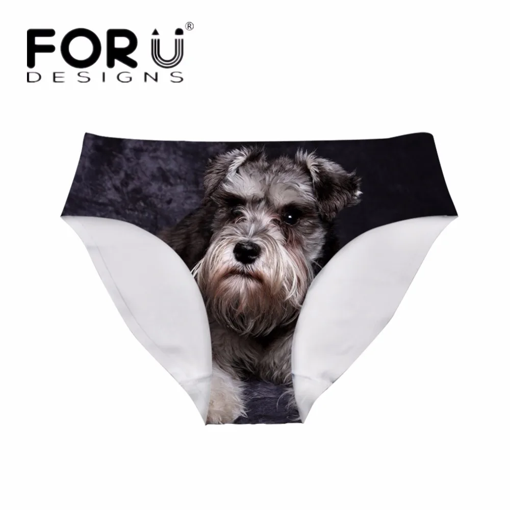 Модные женские сексуальные трусики FORUDESIGNS с забавным принтом собаки шнауцера