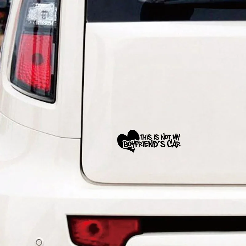 

QYPF 16.1cm*5.8cm Fun Not My Boyfriends Car Vinyl Car Sticker Decal Black Silver Decoration C15-1400